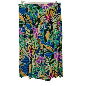 Sag Harbor Woman's NEW Multicolor Floral A Line Pull on Skirt Size Large Pockets